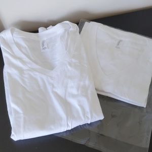 Bundle of 3 never worn basic white v-neck shirts!